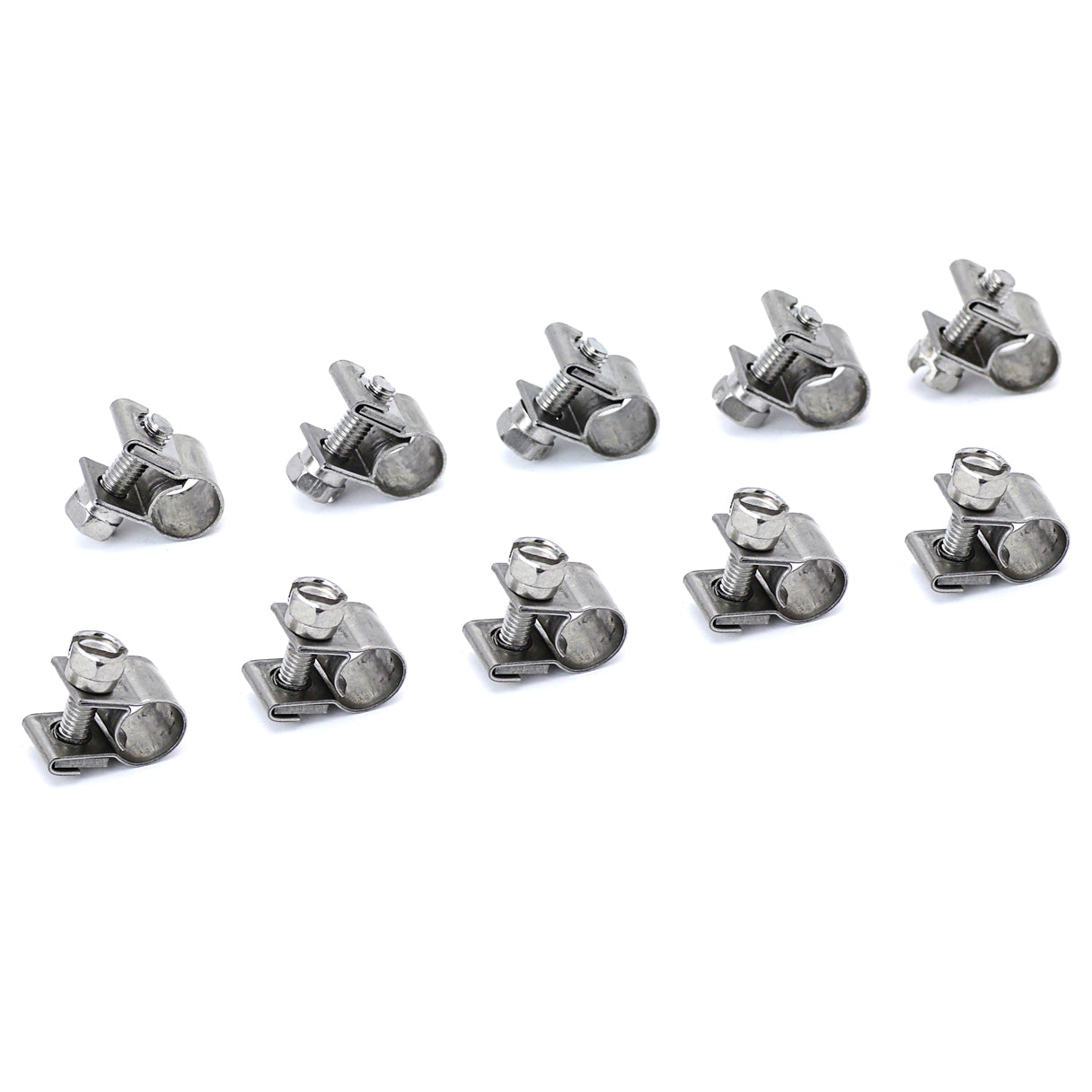 HPS Stainless Steel Fuel Injection Hose Clamps 10pc Pack 1/4"-5/16"(6-8mm)