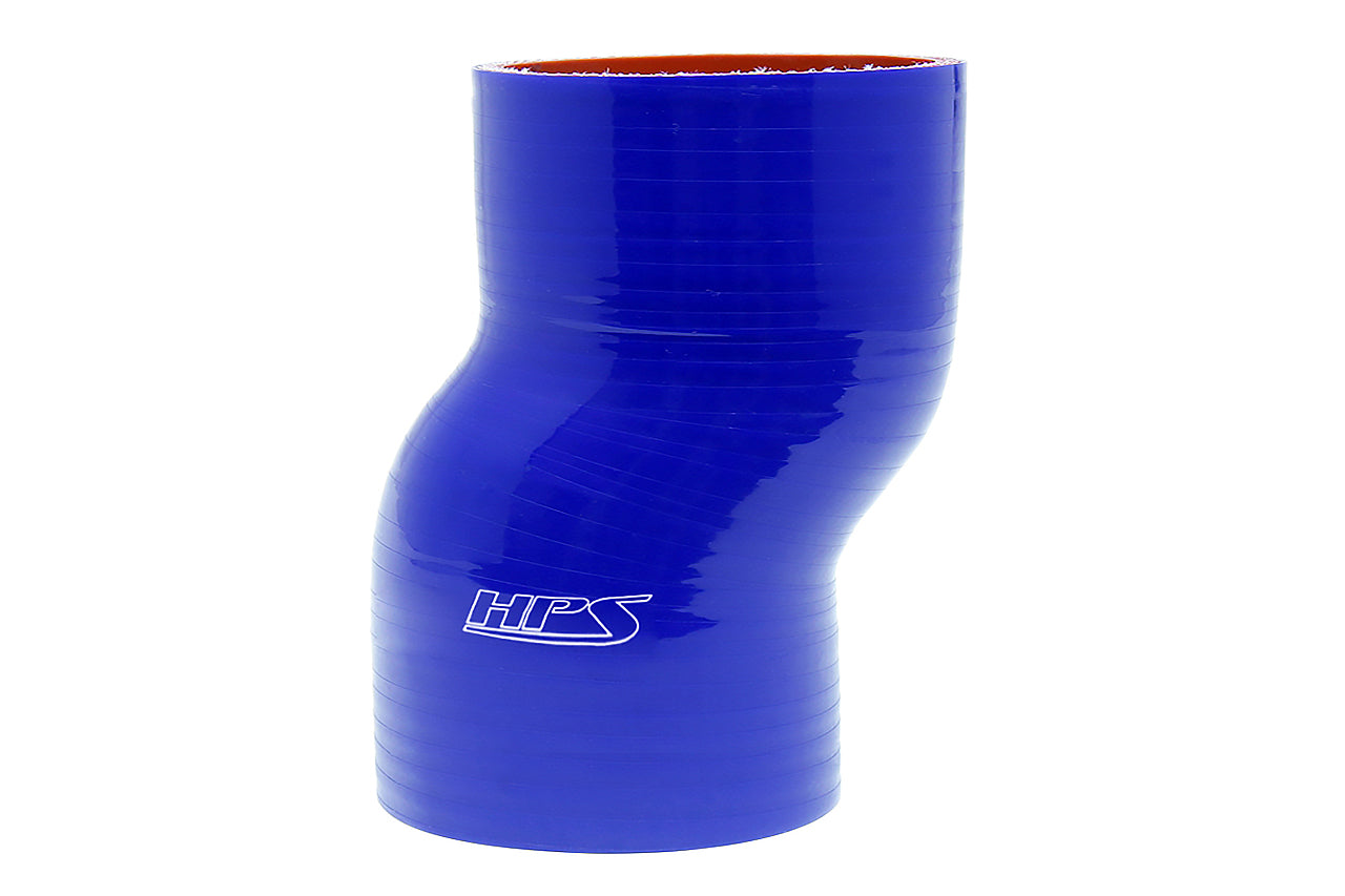 HPS 3" ID, 6" Length, Silicone Offset Straight Coupler Hose, High Temp 4-ply Reinforced, 152mm ID, Blue