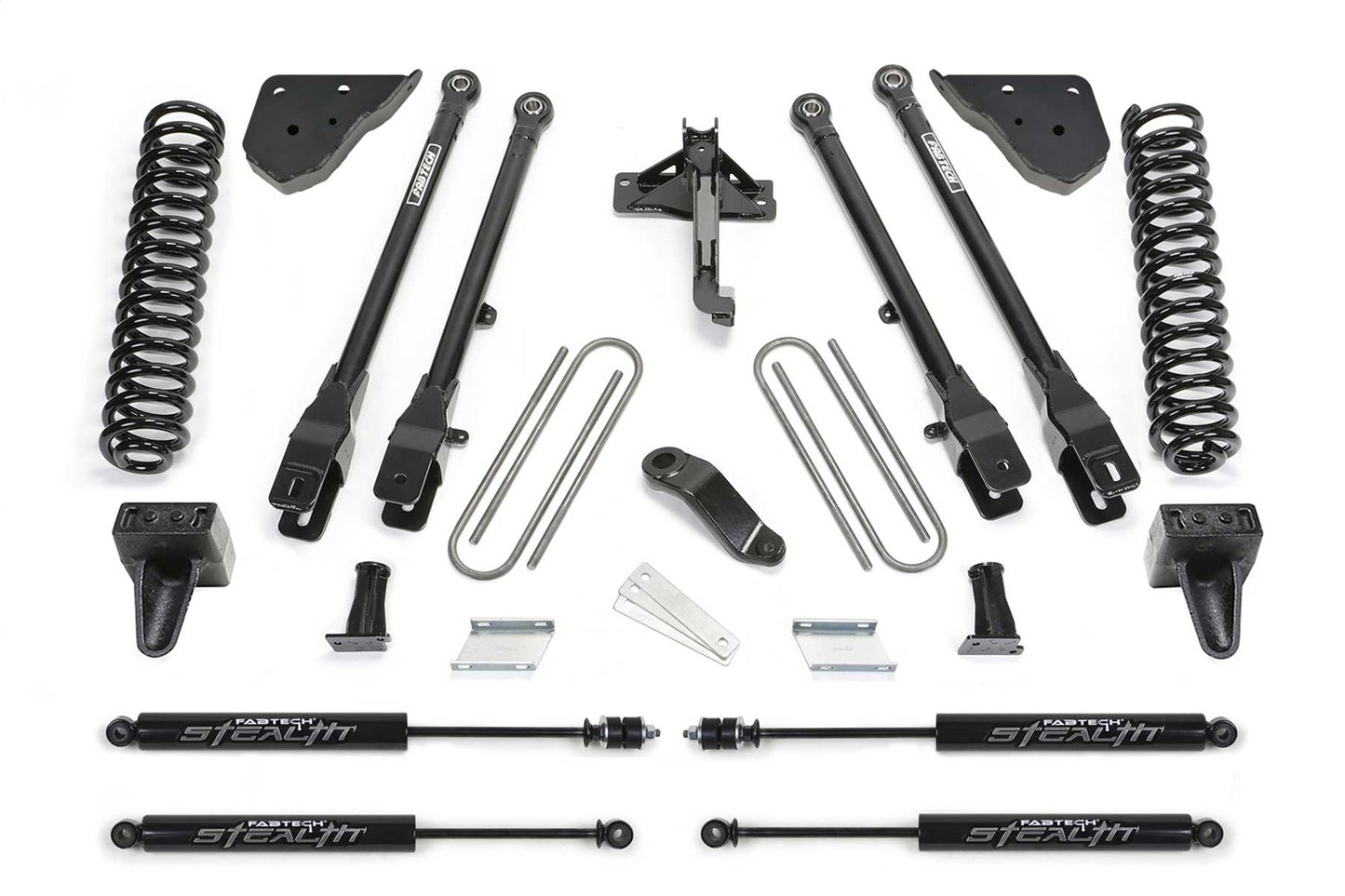 Fabtech 23-24 Ford F250/350 4WD Diesel 4in 4 Link System w/ Coils and Stealth Monotube Shocks K2409M