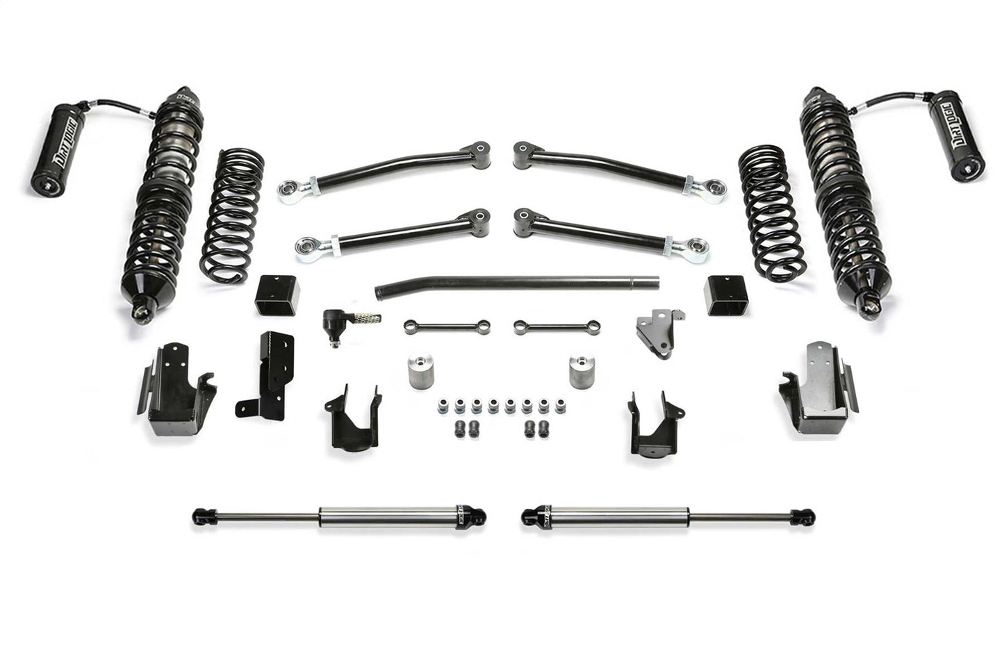 Fabtech 20-22 Jeep JL 4WD Diesel 5in Trail w/DLSS 2.5 Coilover Resi & RR DLSS K4223DL