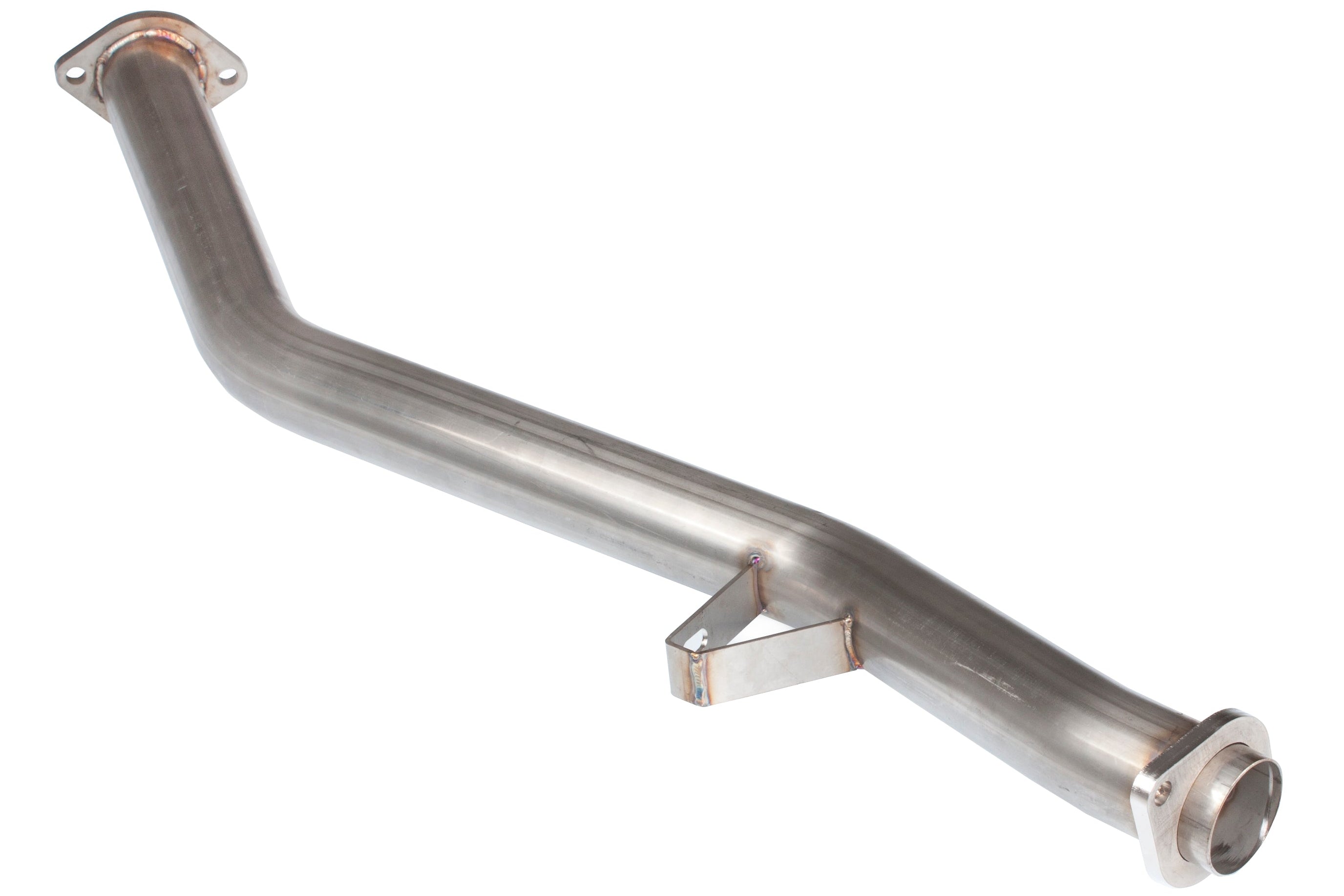 Metallic exhaust pipe on a white background