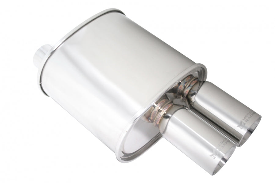 Megan Racing Universal Exhaust F-RT Dual Tip Muffler 2.5" Pipe 3"