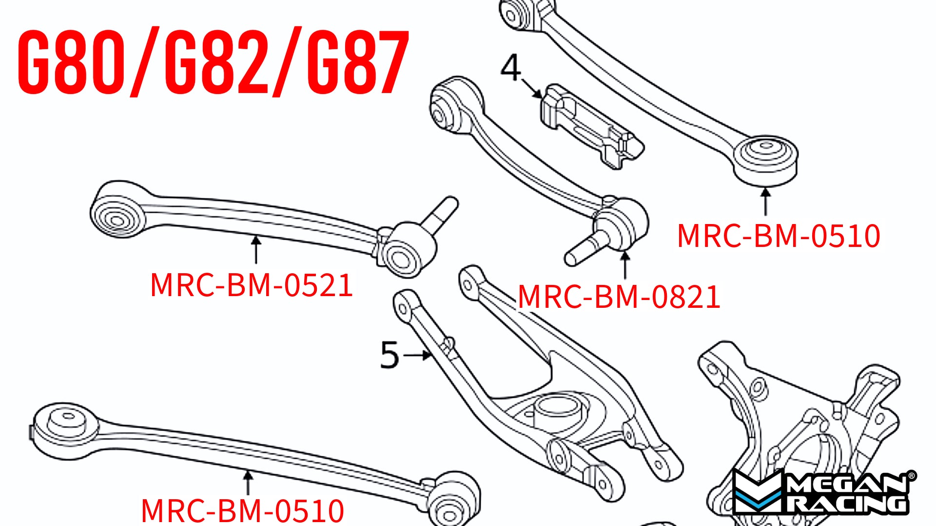 Megan Racing Bmw M2/M3/M4 (G87/G80/G82) Rear Upper Camber Arm