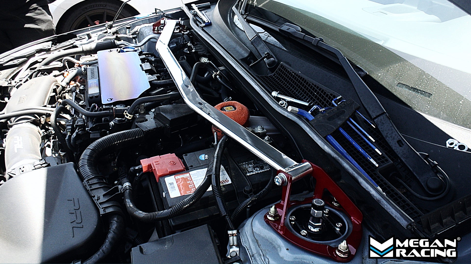 Megan Racing Honda Civic 22+ (Exc Type-R) / Honda Civic 16-21 (Hatchback) Front Upper Strut Bar Race-Spec