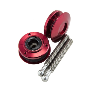 Push Button Billet Hood Pins Lock Clip Kit Car Quick Latch Universal Red