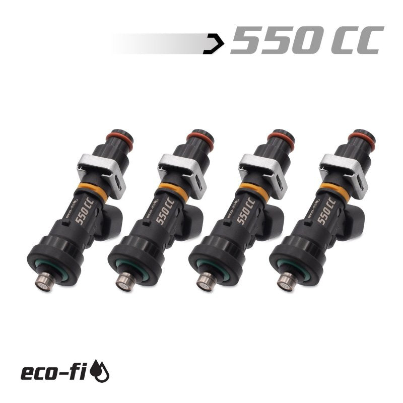 BLOX Racing Eco-Fi Street Injectors 550cc/min w/1/2in Adapter Honda B/D/H Series (Set of 4) BXEF-06514.11-550-4