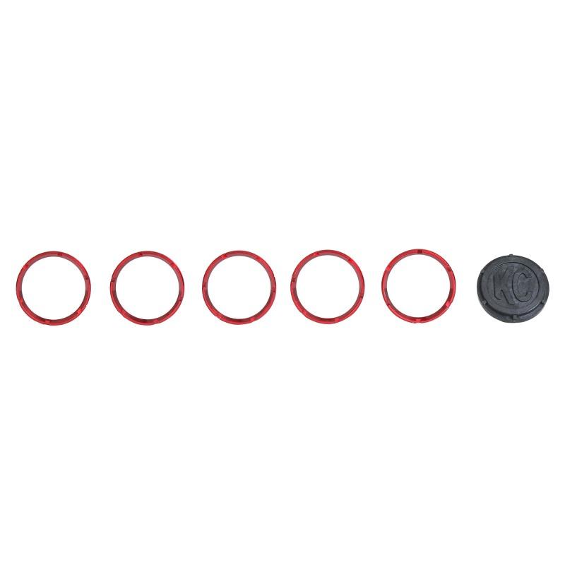 KC HiLiTES FLEX Series Colored Bezel Rings (5 pack) - Red 30564 Main Image