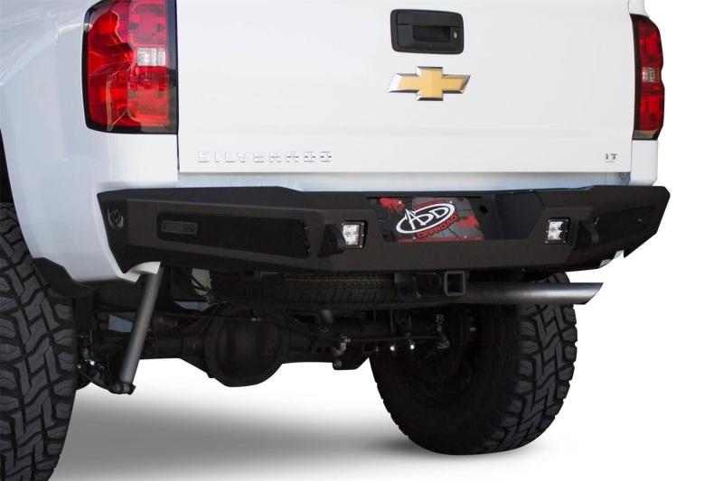 Addictive Desert Designs 14-18 Chevy Silverado 1500 HoneyBadger Rear Bumper w/ Backup Sensor Cutout R287301280103 Main Image