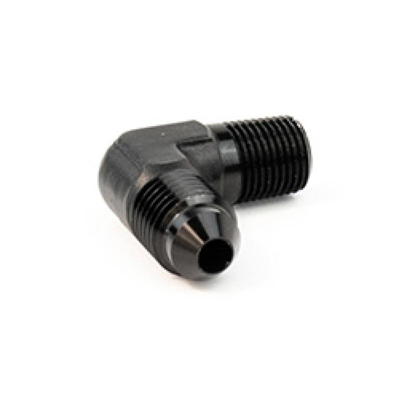 Snow Performance 1/8in NPT to 4AN Elbow Water Fitting (Black) SNO-807-BRD Main Image