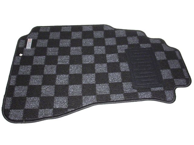 P2M Checkered Race Floor Carpet Mats Dark Grey Nissan S14 1995-98 240SX LHD