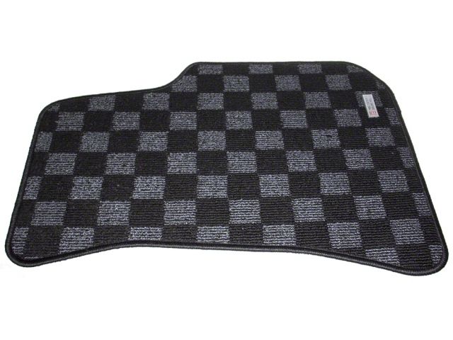 P2M Checkered Race Floor Carpet Mats Dark Grey Nissan S14 1995-98 240SX LHD