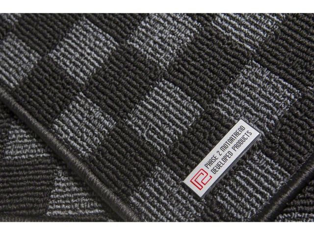 P2M Checkered Race Floor Carpet Mats Dark Grey Nissan S13 1989-94 240SX LHD