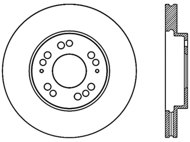 StopTech Sport Cross Drilled Brake Rotor; Front Left