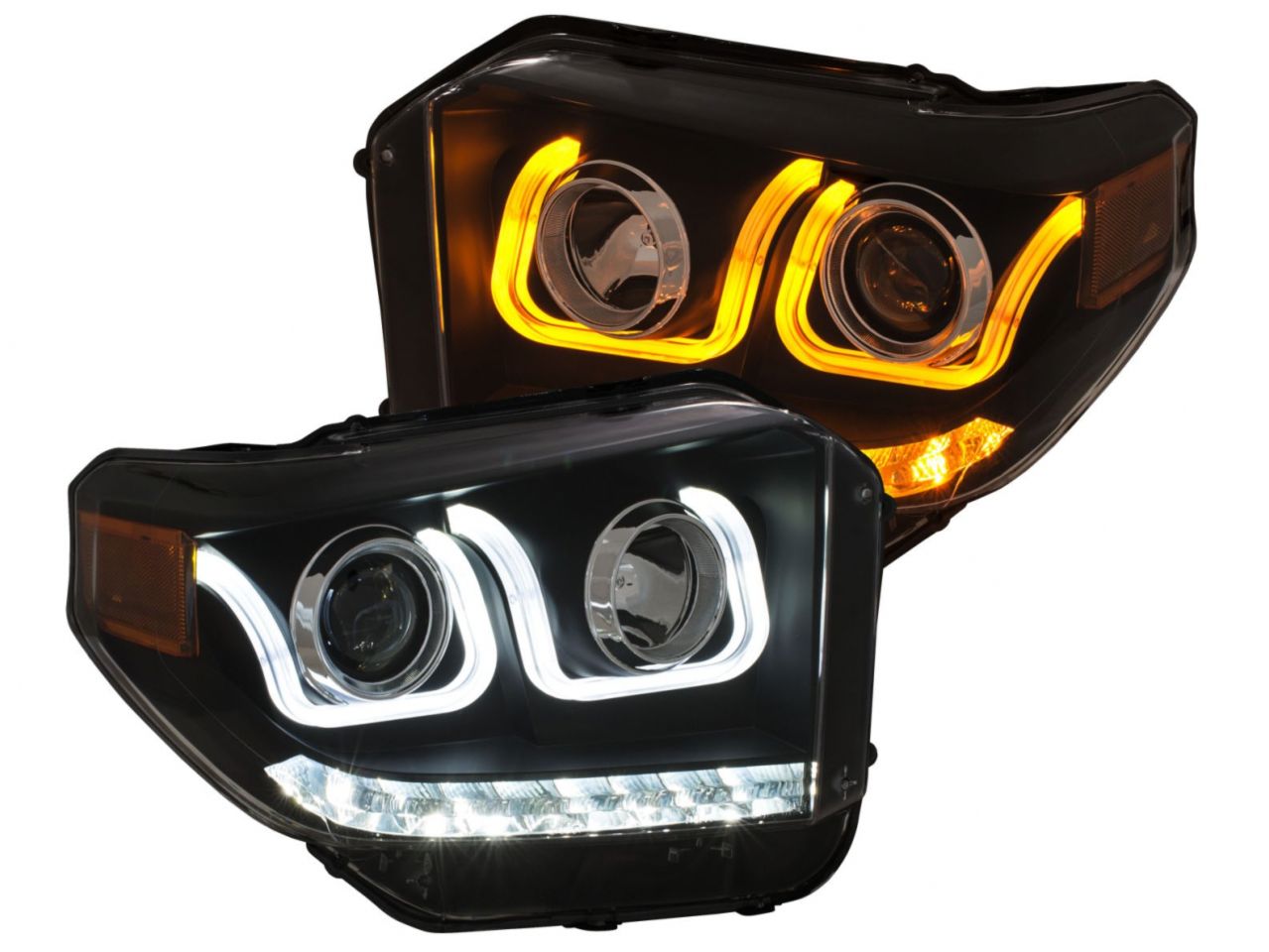 Anzo 14-18 Toyota Tundra w/ LED DRL Projector Headlights w/ U-Bar
