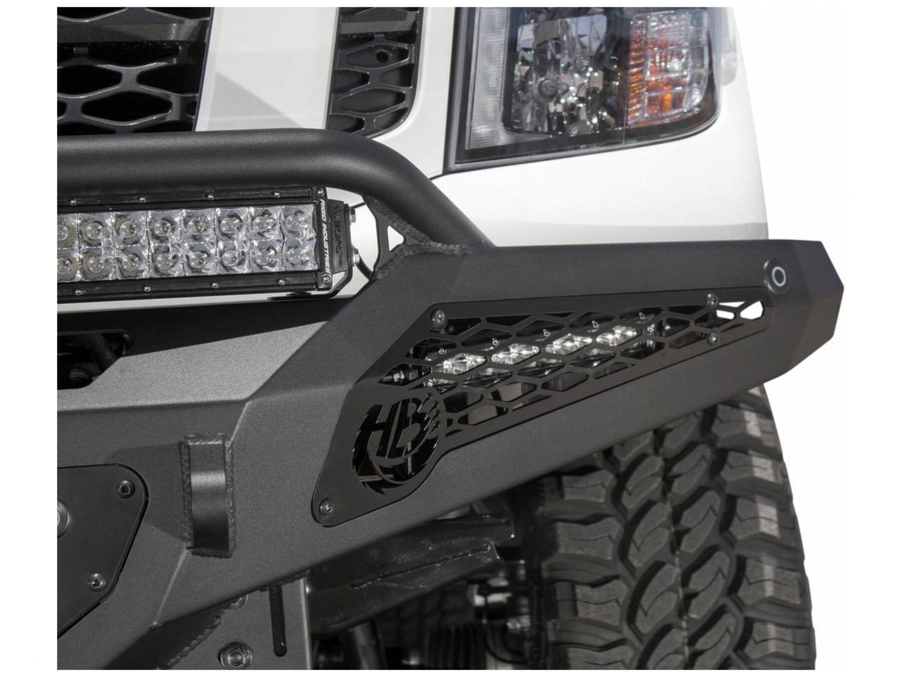 Addictive Desert Designs 2016-Up Nissan Titan XD HoneyBadger Winch Front Bumper w/Sensors