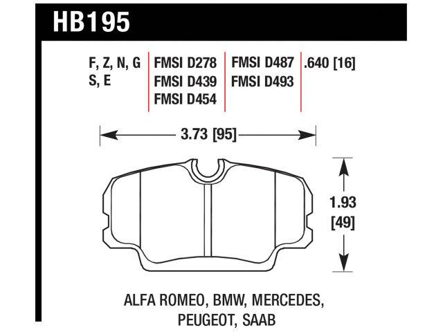Hawk Brake Pads HB195R.640 Item Image