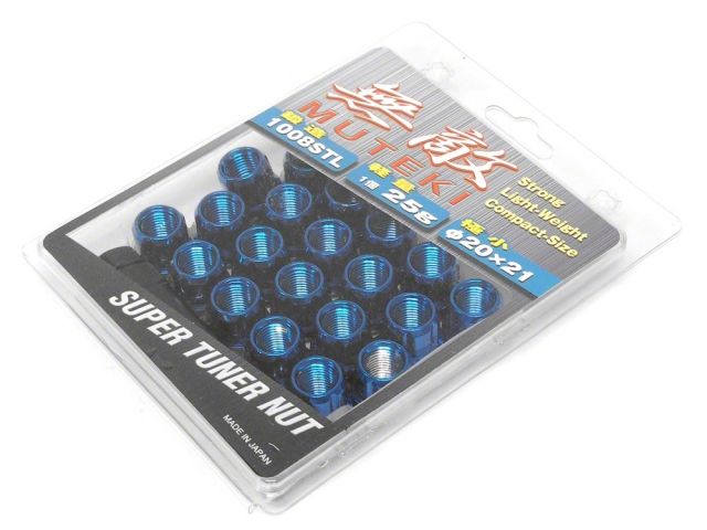 Muteki Open Ended Tuner Lightweight Lug Nuts 12x1.25mm BLUE 20pcs