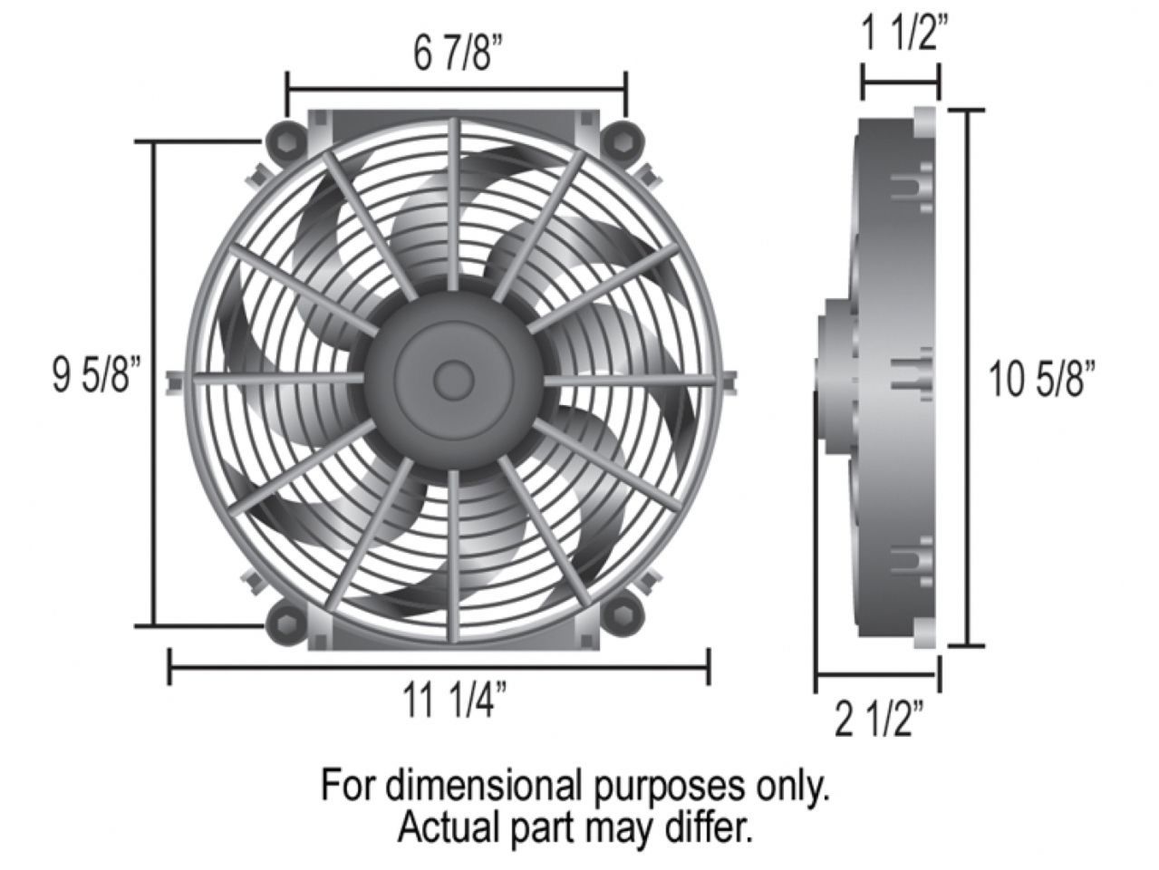 Derale 10 Tornado Electric Puller Fan, Standard Mounting Kit