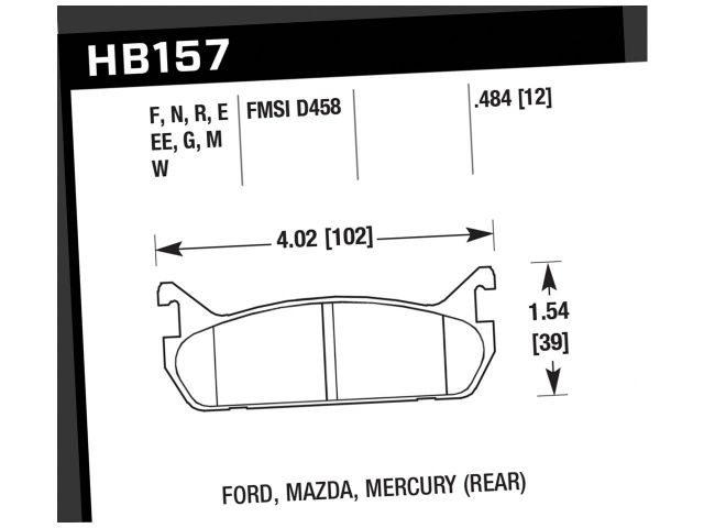 Hawk Black Brake Pads Rear Ford Escort GT 1991-1996
