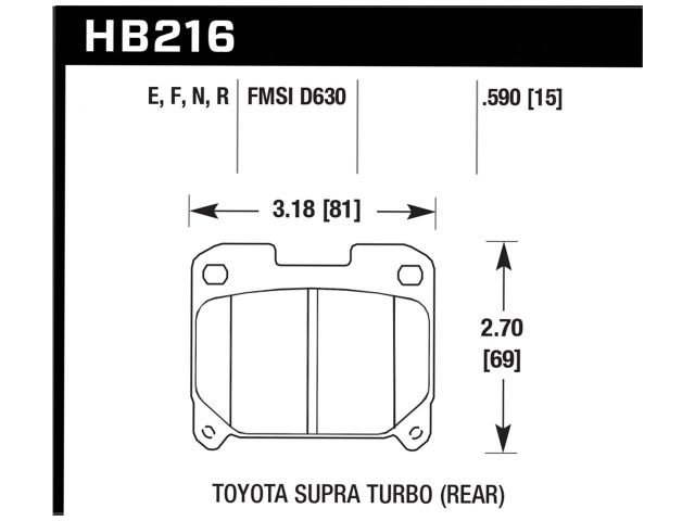 Hawk Blue 9012 Brake Pads Rear Toyota Supra Twin Turbo 1996-1998
