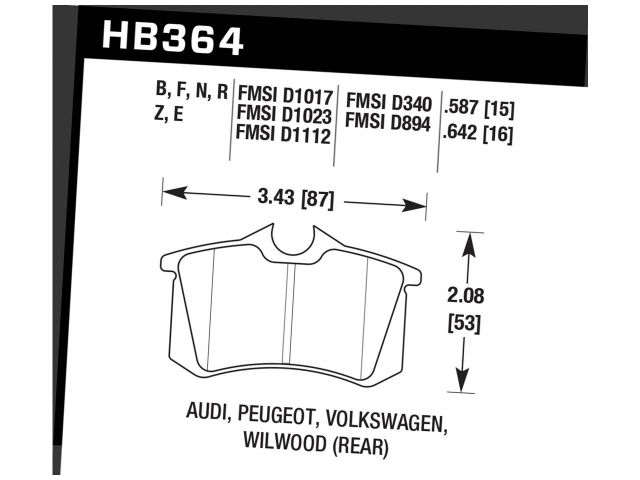 Hawk Blue 9012 Brake Pads Rear Volkswagen Corrado SLC 1992-1993