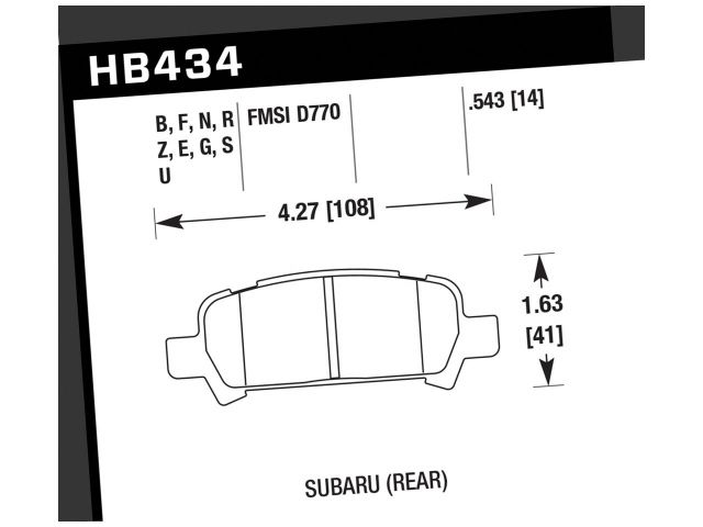 Hawk Blue 9012 Brake Pads Rear Subaru Baja Base 2003-2004