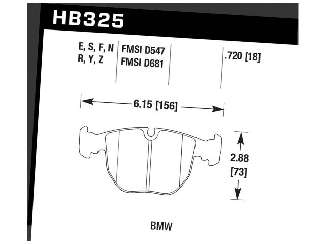 Hawk Ceramic Brake Pads Front BMW 530I Base 2001-2003