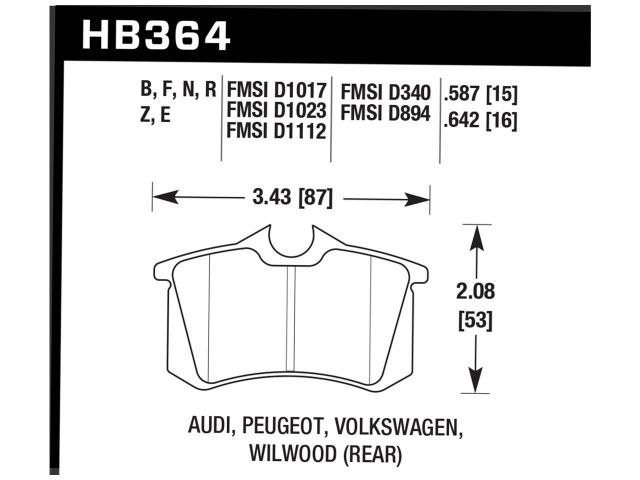 Hawk Ceramic Brake Pads Rear Audi A4 Avant 1998-1998