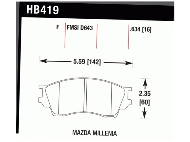 Hawk Street HPS Brake Pads Front Mazda Millenia S 2002-2002