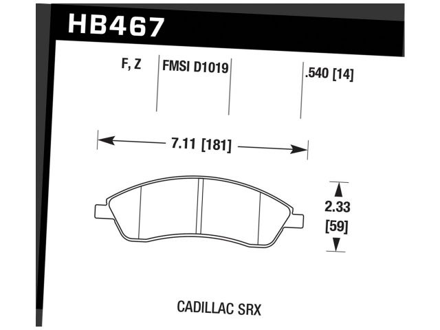 Hawk Ceramic Brake Pads Front Cadillac CTS Base 2006-2008