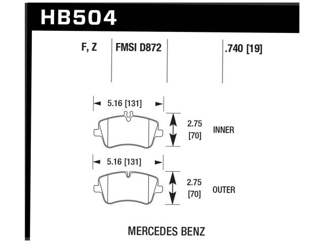 Hawk Ceramic Brake Pads Front Mercedes C230 Kompressor 05-05