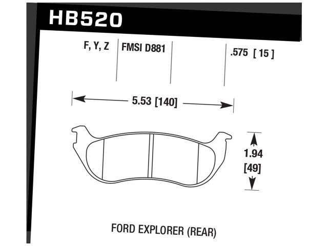 Hawk Ceramic Brake Pads Rear Ford Explorer Base 2002-2004