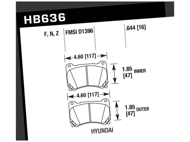 Hawk Street HPS Brake Pads Front Hyundai Genesis 4.6 2009-2010