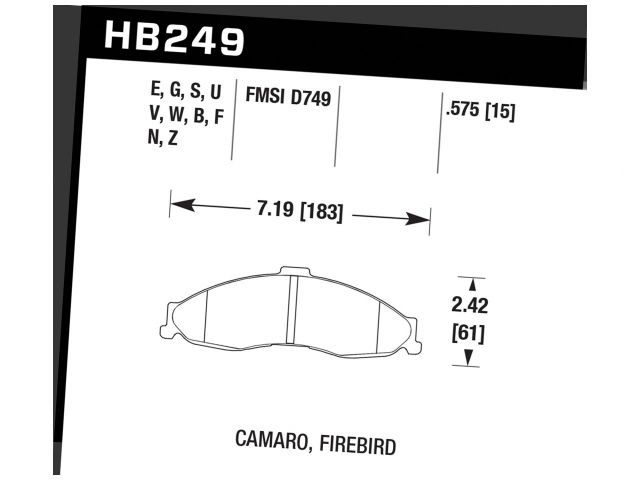 Hawk HP Plus Brake Pads Front Chevrolet Camaro Base 1998-2002