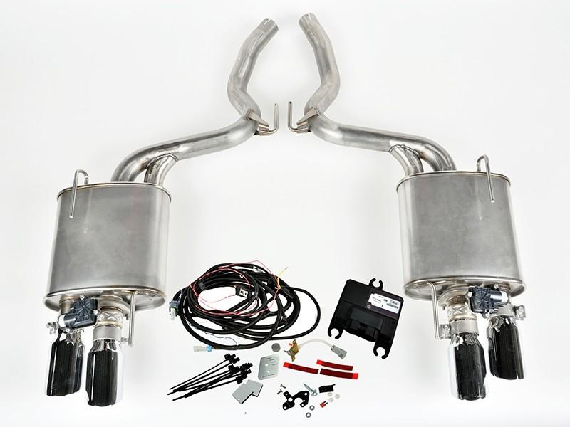ROUSH 2015-2017 Ford Mustang 5.0L V8 Quad Tip Active Exhaust Kit (Requires 421894) 421927 Main Image
