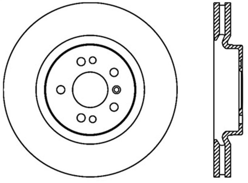StopTech Sport Cryo Cross Drilled Brake Rotor; Front Left