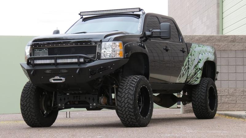 Addictive Desert Designs 11-14 Chevy Silverado 2500 HoneyBadger Front Bumper w/ Winch Mount F297355000103 Main Image