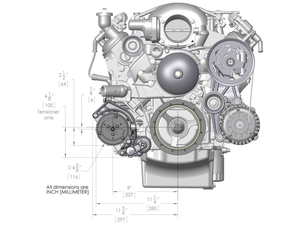 Holley Low LS Accessory Drive Bracket - Passenger's Side A/C Bracket