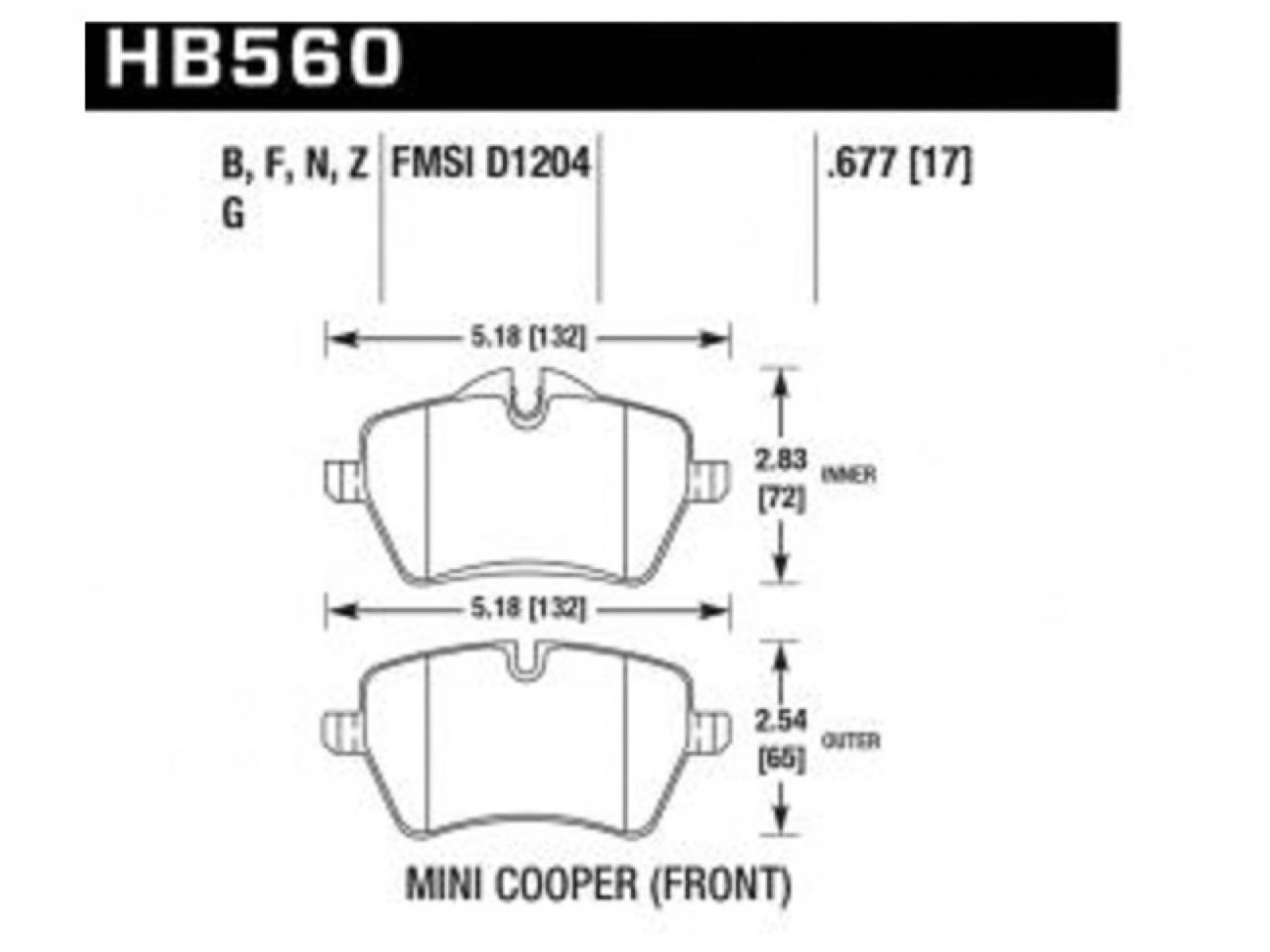 Hawk Brake Pads HB560B.677 Item Image