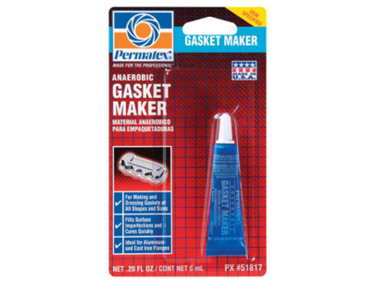 Permatex Anaerobic Gasket Maker ,  50 mL bottle, carded, Each