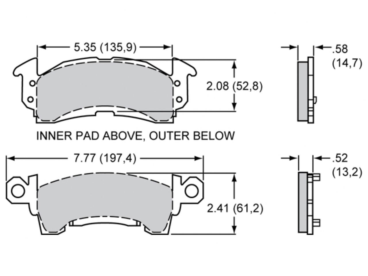 Wilwood PolyMatrix Pad Set - D52 A, GM III
