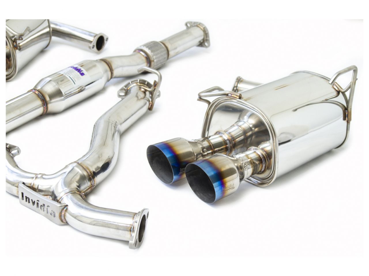 Invidia 15+ Subaru STI 4Dr Q300 Single Layer Titanium Burnt Quad Tip