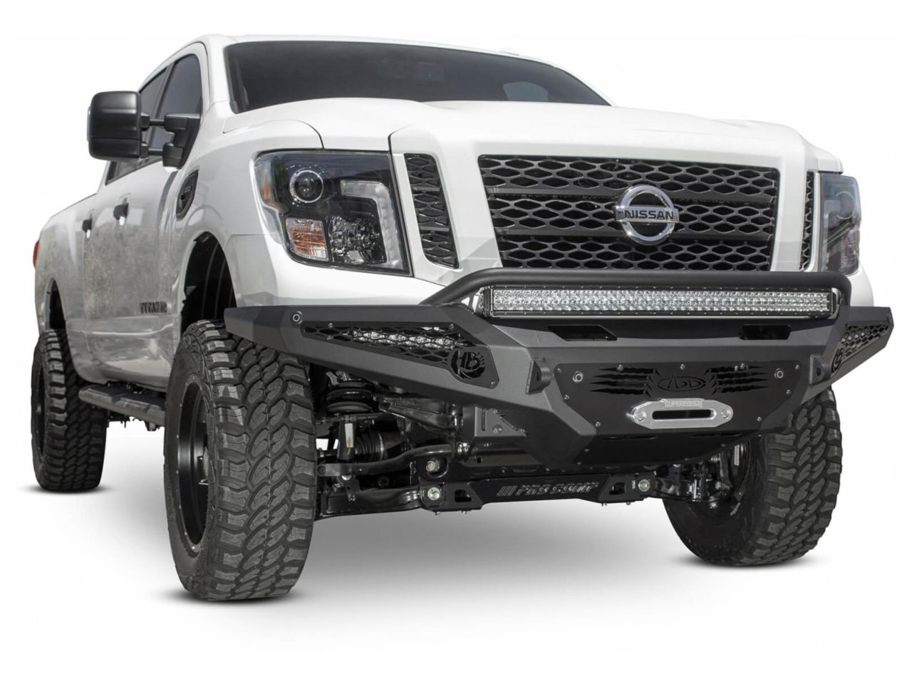 Addictive Desert Designs 2016-Up Nissan Titan XD HoneyBadger Winch Front Bumper w/Sensors