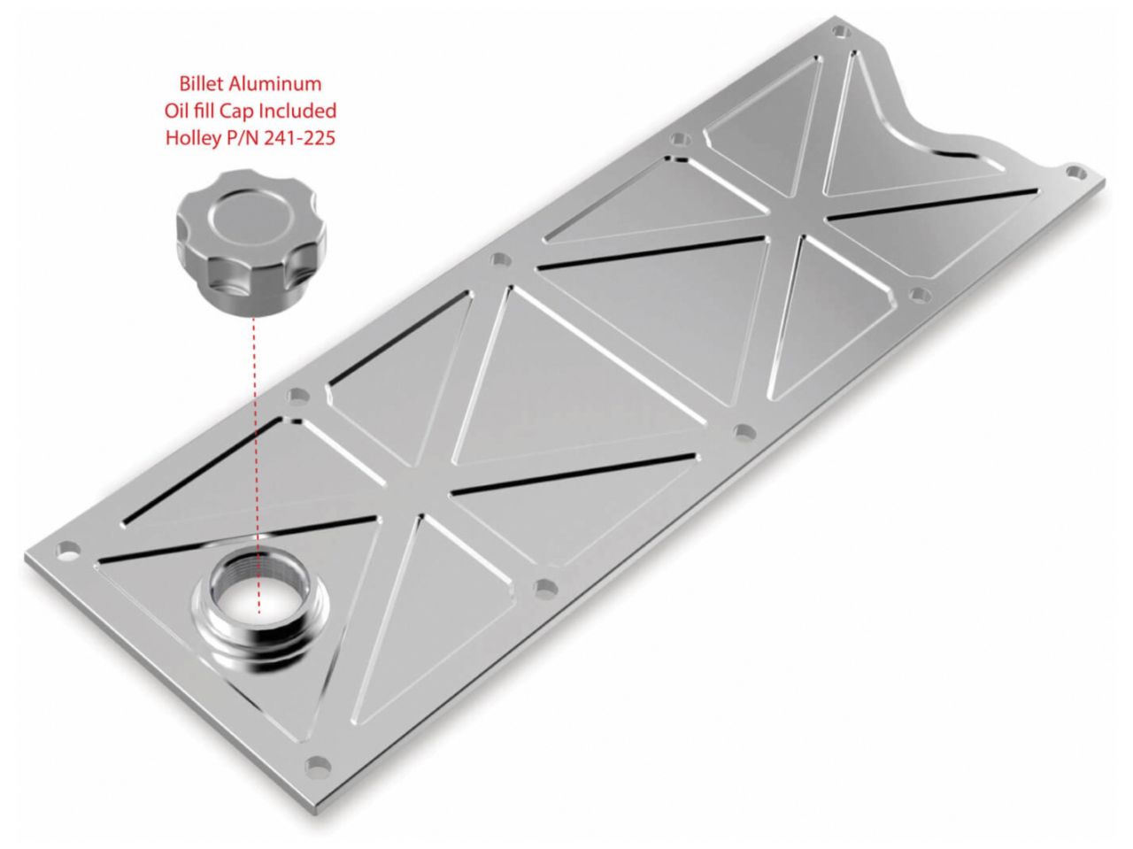 Holley Ls Valley Cover With Oil Fill - Polished Billet