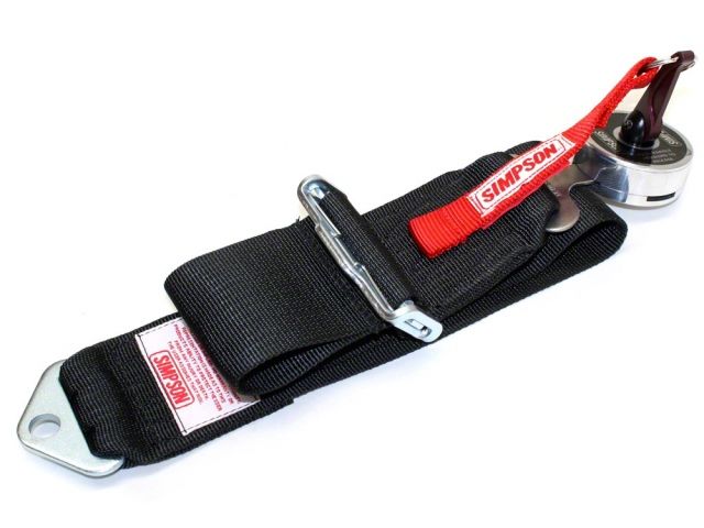 Simpson Racing Bolt In Camlock 55" Seat Belt Pull Down Restraint Black