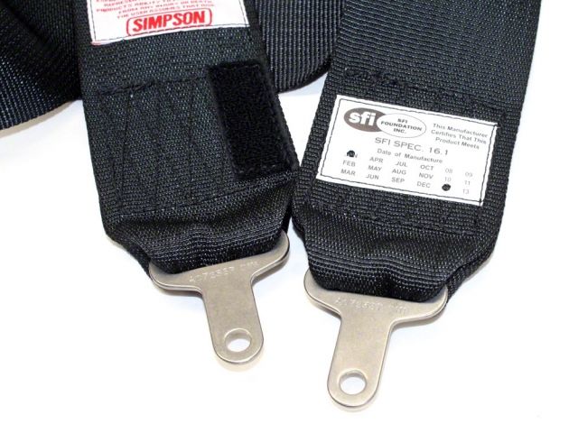 Simpson Racing Bolt In Camlock 55" Seat Belt Pull Down Restraint Black