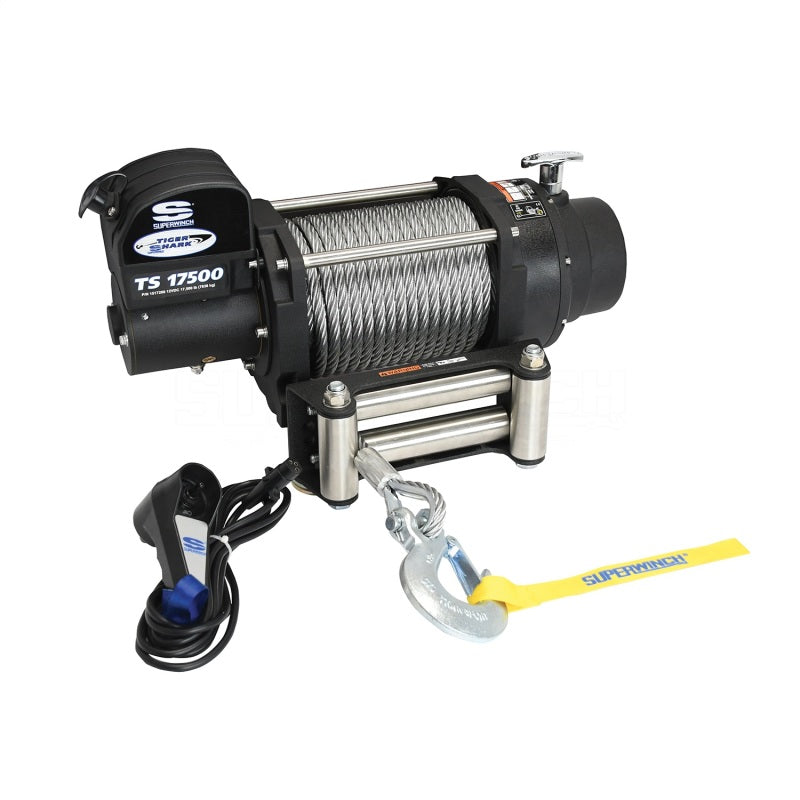 Superwinch 17500 LBS 12 VDC 1/2in x 90ft Steel Rope Tiger Shark 17500 Winch 1517200