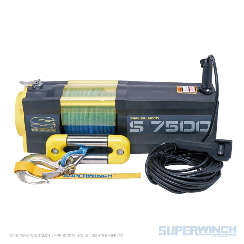 Superwinch 7500 LBS 12 VDC 5/16in x 54ft Synthetic Rope S7500 Winch 1475201