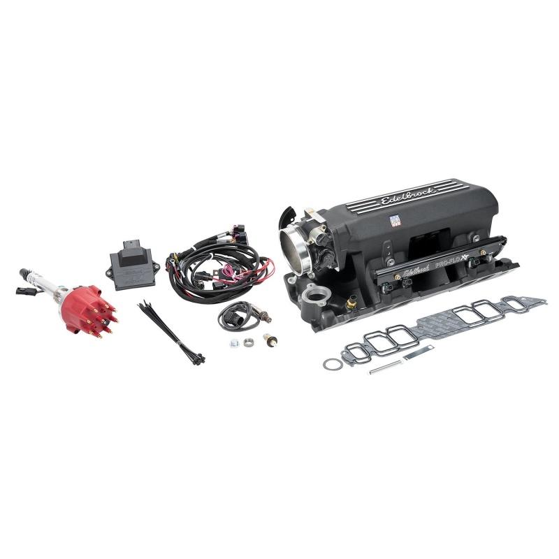 Edelbrock Pro Flo 4 Fuel Injection Kit Seq Port BBC 775 Max HP 60 LbHr Black Injectors 358830 Main Image