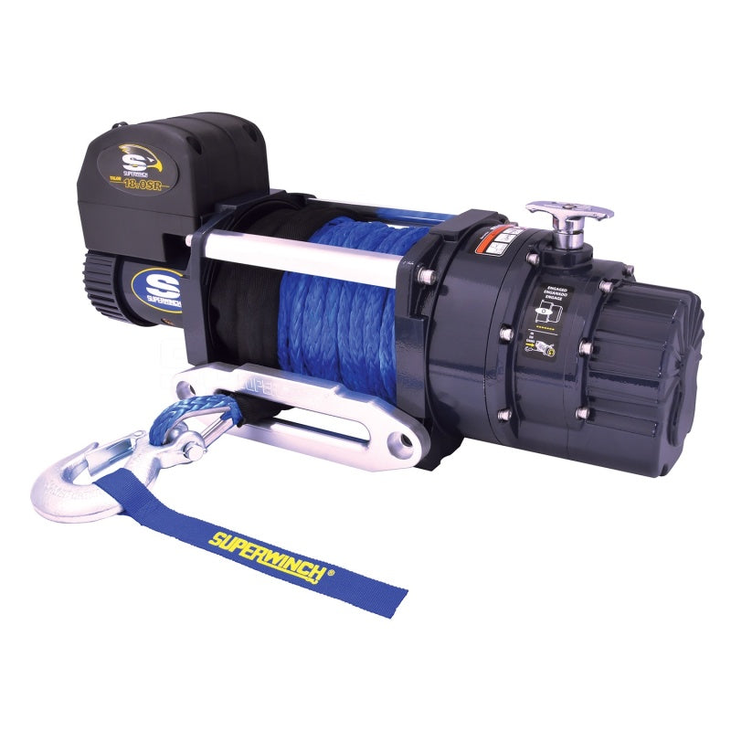 Superwinch 18000 LBS 12 VDC 1/2in x 80ft Synthetic Rope Talon 18SR Winch 1618201